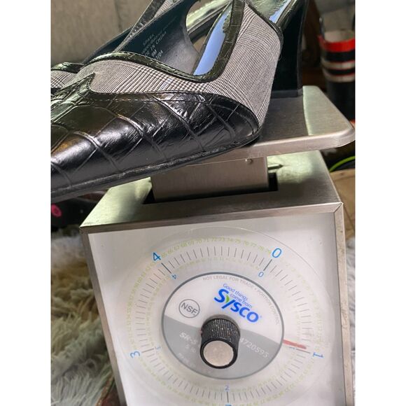 Liz Claiborne Womens 9M Spark Crocodile Embossed Leather Slingback Heels - Picture 8 of 8